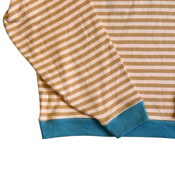 We The Free Classic Striped Crew Sweatshirt Sweater Brown Blue Size L #1662 NWT - Picture 6 of 9